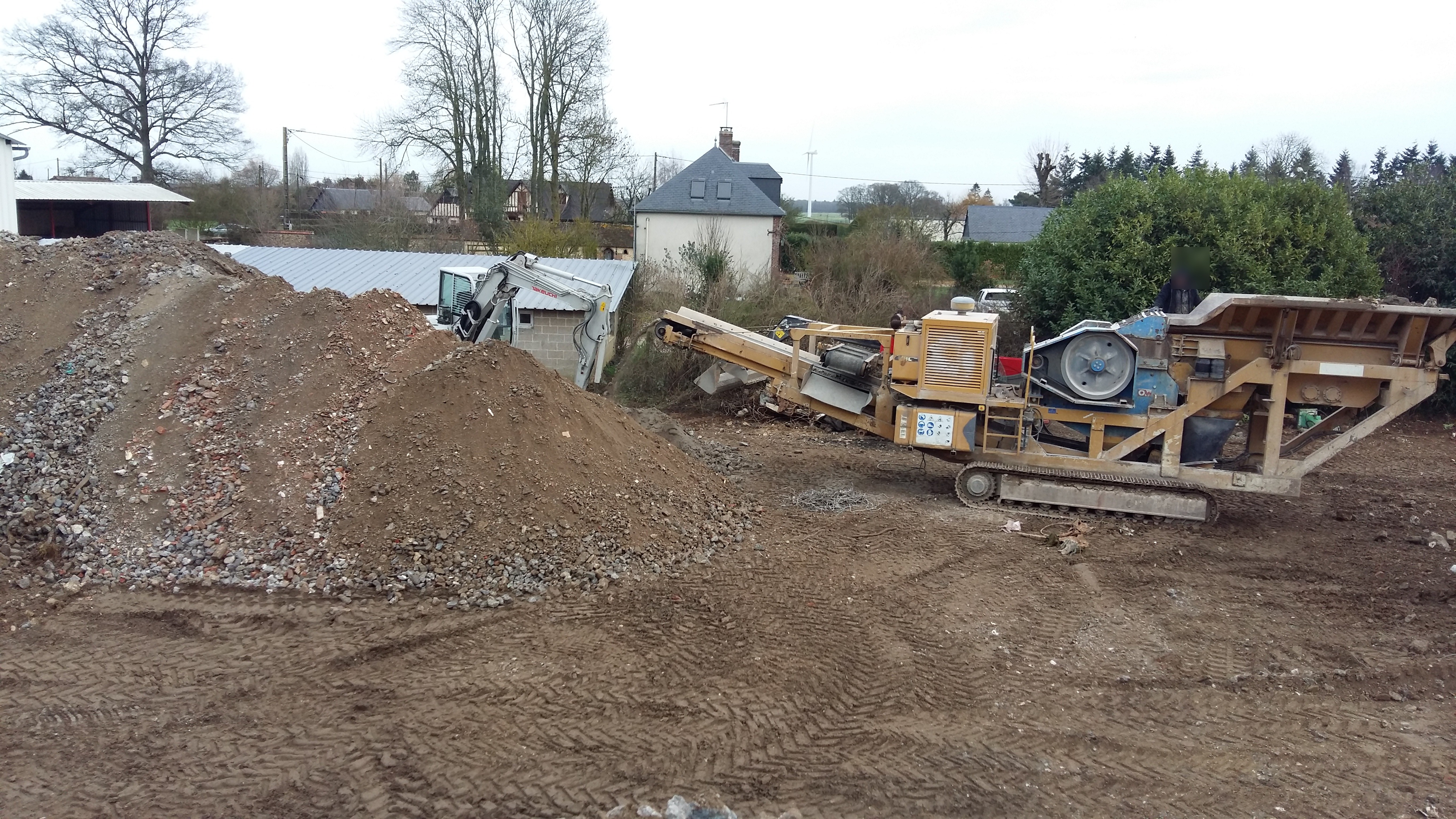 Granulats recyclés sur chantier