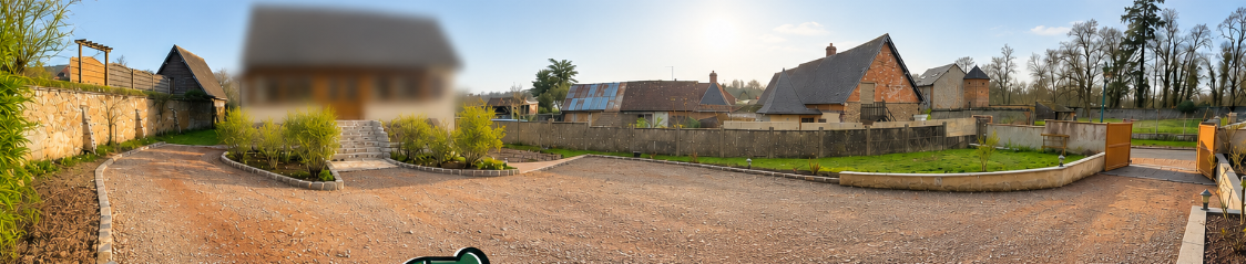 Vue panoramique du parking avant l'enrobé